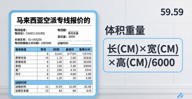 马来西亚空派专线报价表-快速精准的空运价格查询