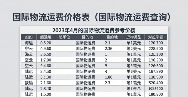国际物流运费价格表(国际物流运费查询)