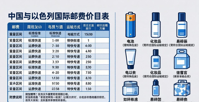 中国到以色列邮费价目表-最新报价2025