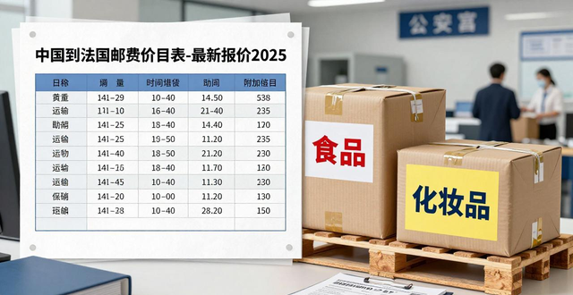 中国到法国邮费价目表-最新报价2025