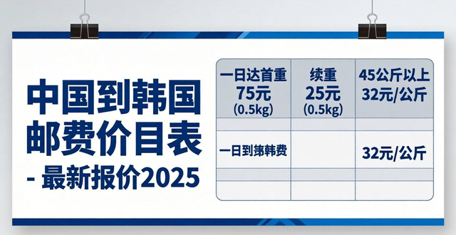 中国到韩国邮费价目表-最新报价2025