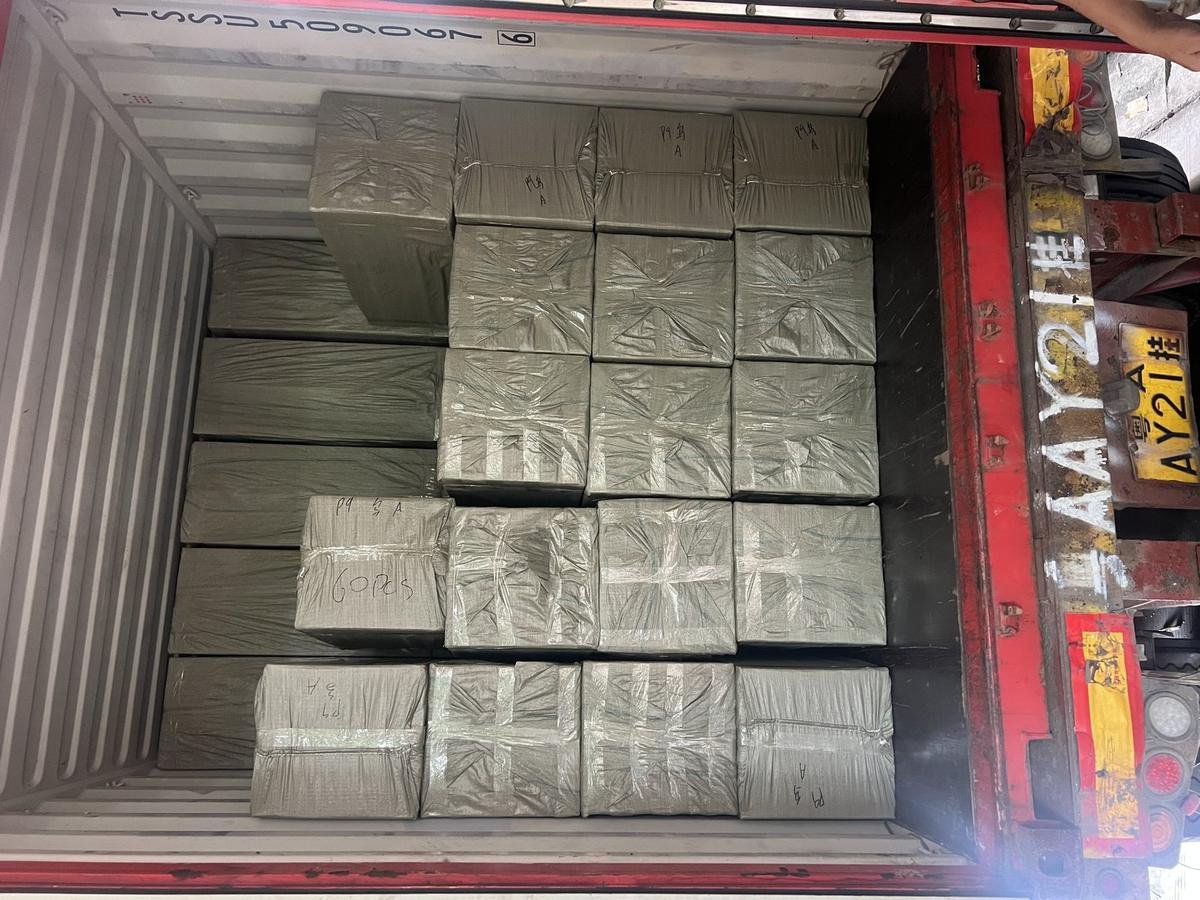 Waterproof Shrink-Wrapped Export Cartons Inside Container - Yusupply Shenzhen Warehouse Operations